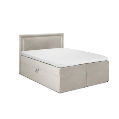 Pat boxspring 180x200 cm bej cu spațiu de depozitare Yucca – Mazzini Beds