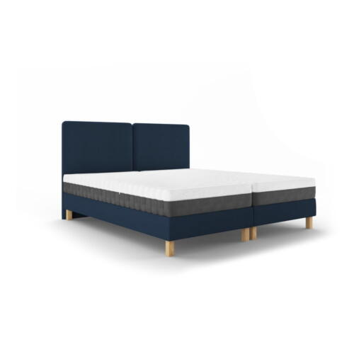 Pat matrimonial 160x200 cm albastru închis tapițat cu somieră Lotus – Mazzini Beds
