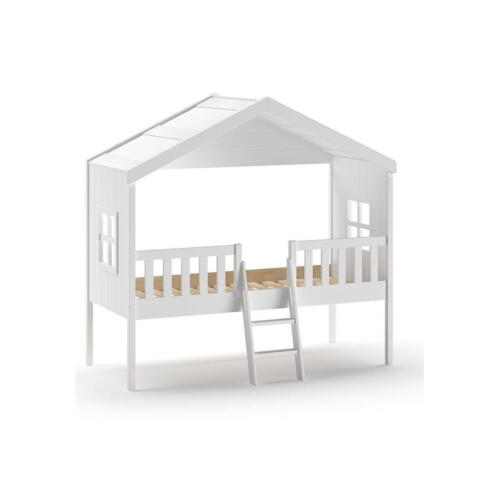 Pat pentru copii 90x200 cm alb înalt cu formă de căsuță Housebed - Vipack