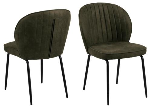Set 2 scaune tapitate cu stofa si picioare metalice