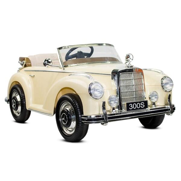 AM ALES Masinuta electrica de epoca Mercedes 300S 90W putere 12V PREMIUM #Beige