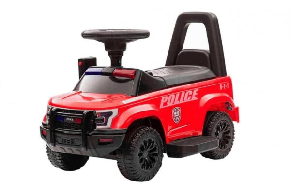 AM ALES Masinuta electrica de politie Kinderauto Police 30W 6V cu megafon si music player bluetooth culoare Rosu