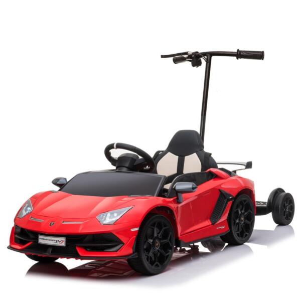 AM ALES Masinuta electrica + hoverboard Lamborghini Aventador SVJ 70W 12V 14Ah premium Rosu