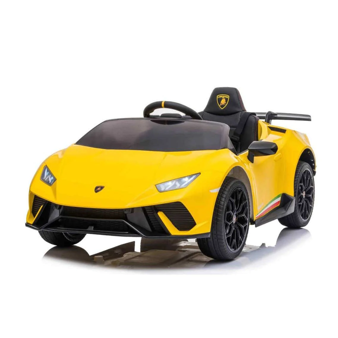 AM ALES Masinuta electrica pentru copii 2-5 ani Lamborghini Huracan 4x4 putere 120W 12V galbena