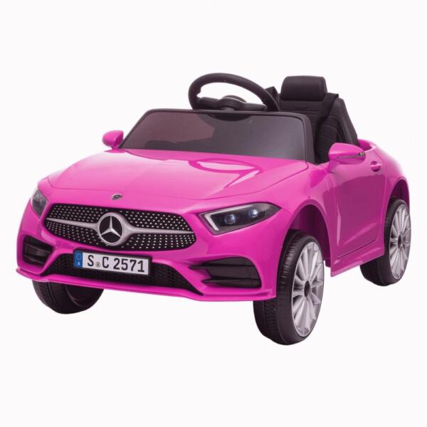 AM ALES Masinuta electrica pentru fetite 2-5 ani Mercedes CLS350 50W 12V PREMIUM #Roz