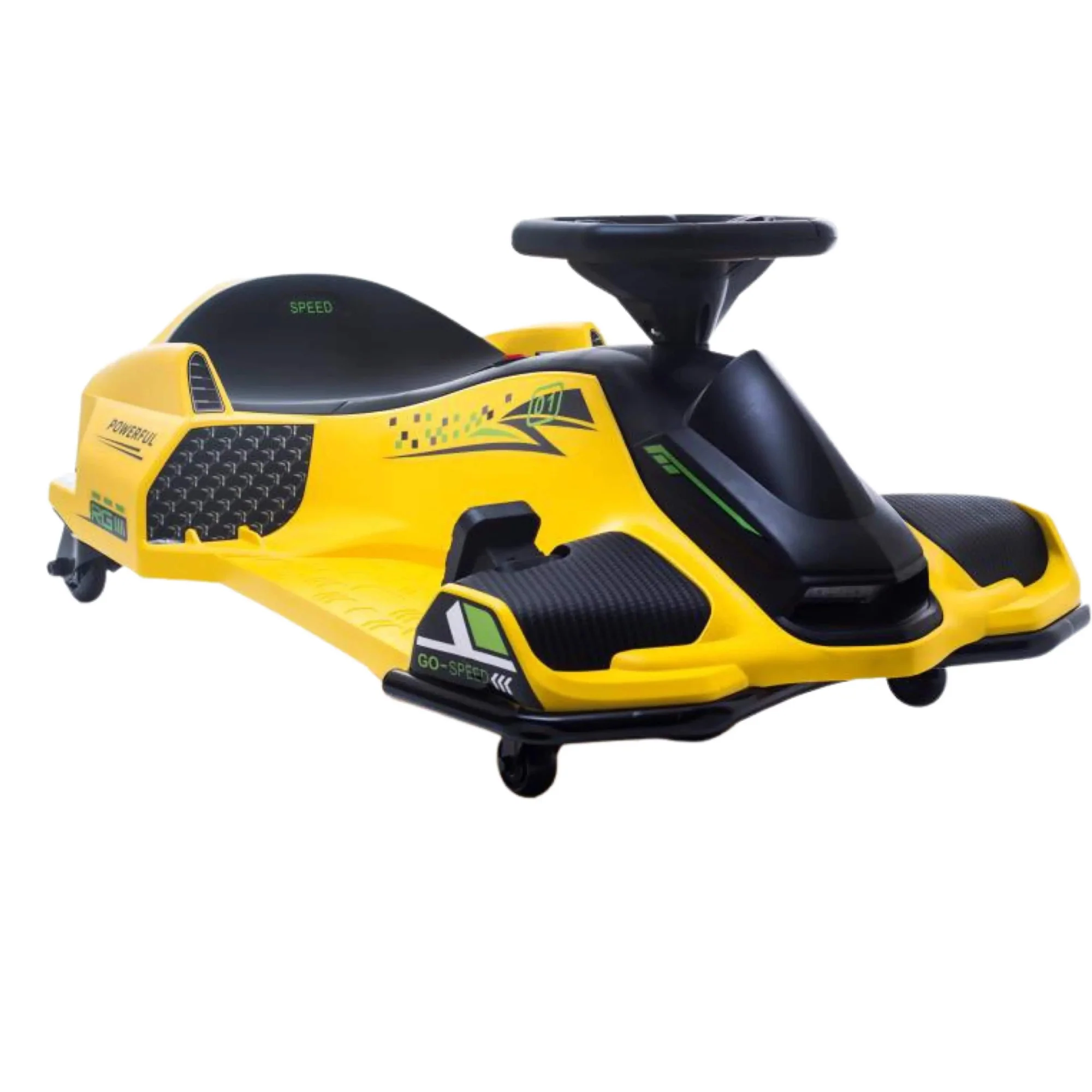 AM ALES Masinuta Kart electric pentru copii 5-11 ani Rider Drift 360 180W 24V culoare Galbena