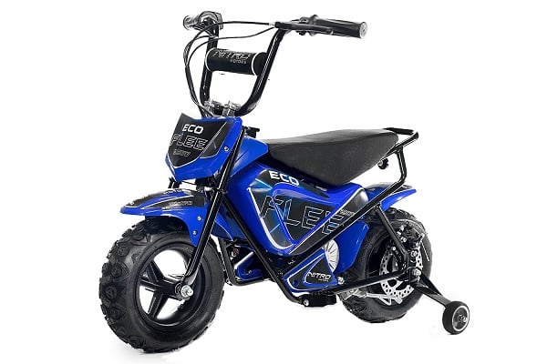 AM ALES Mini Motocicleta electrica cu roti ajutatore NITRO ECO Flee 300W 24V culoare Albastru