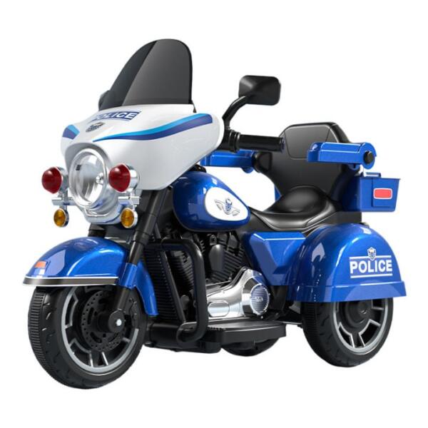 AM ALES Motocicleta electrica Kinderauto BJLT609 cu scaun tapitat roti gonflabile 50W 6V 7ah telecomanda albastra
