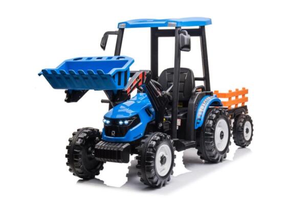 AM ALES Tractoras electric copii cu remorca si cupa Power-Tractor 240W 12V albastru