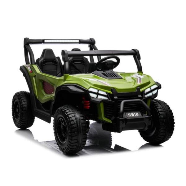 AM ALES UTV electric pentru 2 copii Kinderauto Buggy-Truck 200W 12V premium culoare Army green