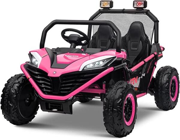 AM ALES UTV electric pentru 2 copii Kinderauto Dune-Buggy 300W 24V cu roti MOI culoare Rose