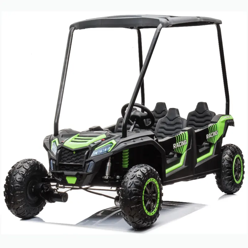 AM ALES UTV electric pentru 4 copii Kinderauto Racing 600W 24V 14Ah premium culoare verde